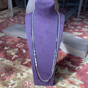 LISA FREEDE intertwined rhinestone necklaces 40” long